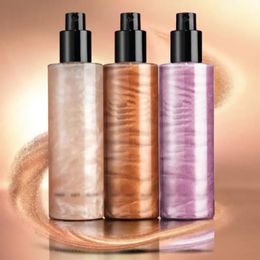 Blush 3 colores Spray Liquid Highlighter Shimmer Face Contour Cosmetic Glitter Body Bronzer Luminizer Mist Highlight Maquillaje 231215
