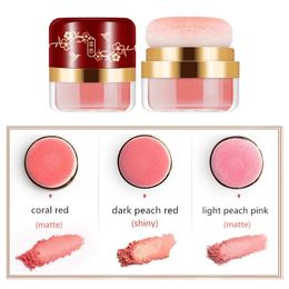 Blush 3 stuks mat glanzend gezicht blush voor make-up minerale wang losse poeder rode rouge perzik roze palet cosmetische cadeau 231124
