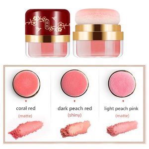 Rubor 3 uds, rubor facial mate brillante para maquillaje, polvo suelto para mejillas minerales, colorete rojo, paleta rosa melocotón, regalo cosmético 231214