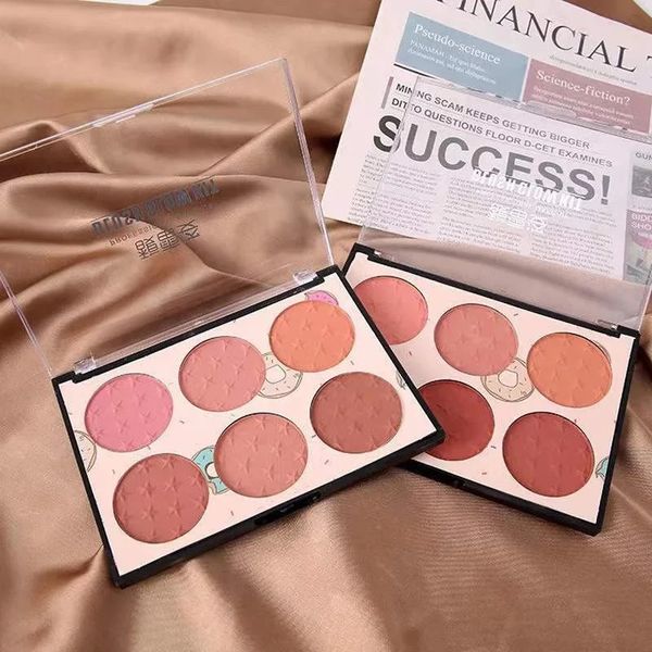 Blush 6 couleurs/ensemble Blush plaque pêche palette pigment minéral joue fard à joues poudre maquillage professionnel Contour ombre rose Blush 231114