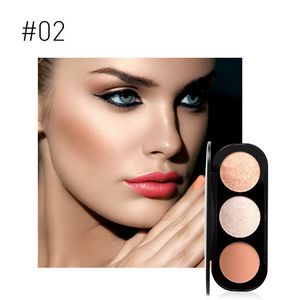 Blush et surligneur maquillage 3 couleurs surligneur bronzants pour le visage poudre Palette professionnel illuminateur visage cosmétique