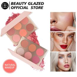 Blush Beauty Glazed Face Blush Palette Paleta de rubor de lujo ligero Matte Blush Powder Bright Shimmer Contour Highlight Blush Palette 231218