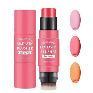 Fard à joues Famtastic Cream Stick avec pinceau imperméable à l'eau longue durée fard à joues 3 en 1 joue teinte à lèvres fard à paupières maquillage livraison directe Heal Dhofv