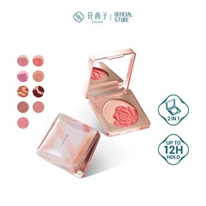 Blush Florasis Peon Rose Dubbele kleur Poeder Blush Highlight Natuurlijke Naakt Shimmer Rose Carving Blusher Roze Make-up Toon 231218