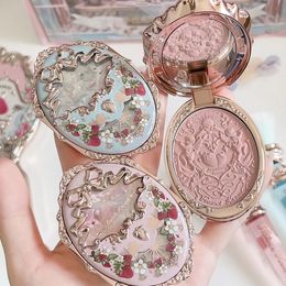 Blush Flower Know Strawberry Rococo Series Embos Maquillage pour le visage Matte Shimmer Pigmen Tahan Air Natural Nude Brightening Cheek l230904
