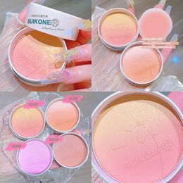 Blush Grapefruit Shimmer Powder Palette Face High Gloss Gradient Orange Cheek Rouge Maquillage Brighten Highlight With Puff 230725