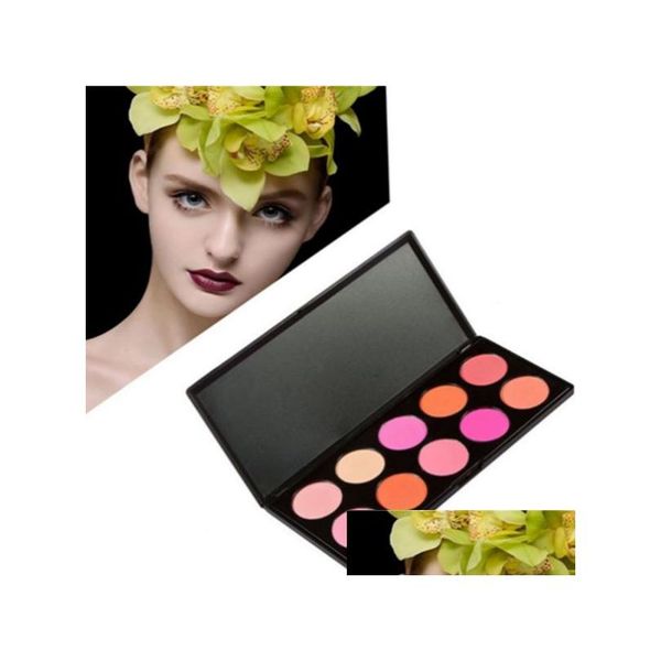 Blush Haute Pigmenté 10 Couleurs Visage Fard À Joues Contour Logo Personnalisé Palette De Maquillage En Gros Poudre Du Visage Drop Delivery Santé Beauté Dhf7O