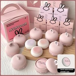 Blush HYNTOOR Macaron Poederdons Poeder Blusher Natuurlijk Abrikoospoeder Verlegen Perzik Monochroom Blush Paarse Make-up Blush 231030