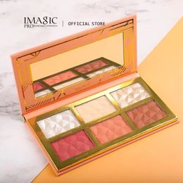 Blush IMAGIC 6color Hybrid Highlight Palette Rouge Maquillaje Palet Contour Shadow Cosmetics 231016