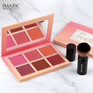 Blush IMAGIC Blush Palette Make-up 6 kleuren Professionele Cheek Blush Parel Oranje Pigment Hoge kwaliteit schoonheid Cosmetische make-up Blushes 231218