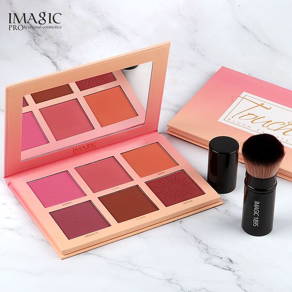 Blush IMAGIC Blush Palette Maquillage 6 Couleurs Professionnel Joue Blush Perle Orange Pigment Haute Qualité Beauté Cosmétique Maquillage Blushes 230921