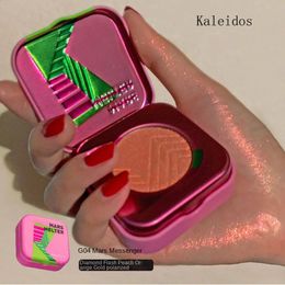 Blush Kaleidos Classic Space Age Petite boîte carrée Poudre scintillante Shimmer Contour Blush Poudre Maquillage pour le visage Corps Highlight Maquillage 231214