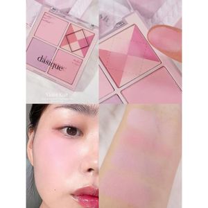 Blush Korea Dasique 4-kleuren blushpalet Abrikoos Warm Koel Mat Perzik Blusher Poeder Langdurig Transpiratie Wangmake-up Cosmetica 230921