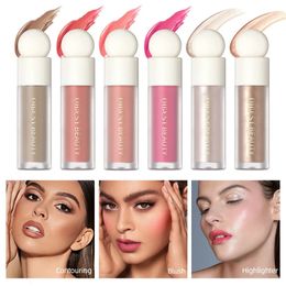 Blush Lakerain Gezicht Make-Up Bronzer Crème Rouge Tint Contouring Vloeibare Cosmetische Markeerstift En Lipgloss 231117