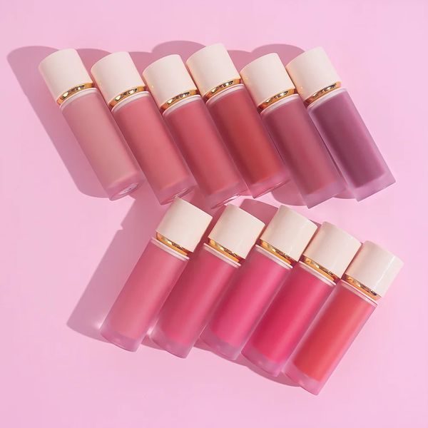 Blush Maquillage Liquide Blush Lèvres Yeux Joues Teinte Maquillage Vegan Pas De Fard À Joues Liquide Imperméable Marque Privée En Gros En Vrac 10pcs / lot 231218