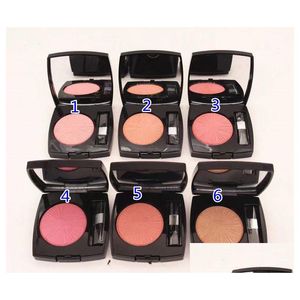 Blush New Girl Face Beauty Cosmetics Larga duración Natural Harmonie De Harmony 0.38Oz Peso neto 11G Con cepillo y 6 Color Drop Deli Dhkld