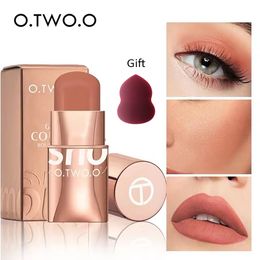 Blush otwoo stick crème blusher 6 kleuren combineerbaar waterdichte longlasting lip wang oog meerdere cadeau schoonheid ei 230815