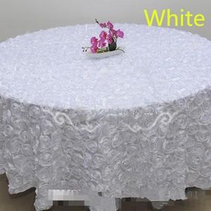 Blush Rose 3D Rose Fleurs Nappe pour Décorations De Fête De Mariage Nappe De Gâteau RondRectangle Décor De Table Coureur Jupes Car5103058