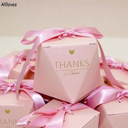 Blush roze cadeau gunst houders baby shower verjaardag cadeau dozen romantisch bruiloft feest snoepbox verpakking benodigdheden met lint al84279d