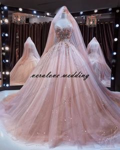 Blush rose robe De bal une ligne chérie 2021 perles cristal paillettes images réelles Vestido De Festa Occasion spéciale robes De soirée