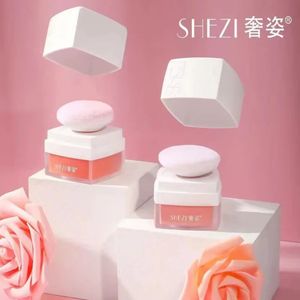 Blush Shezi Blush Mushroom Head 2 colores Air Cushion Blush Powder Repair Face Maquillaje de larga duración en polvo Agradable para la piel Natural Clear 231218