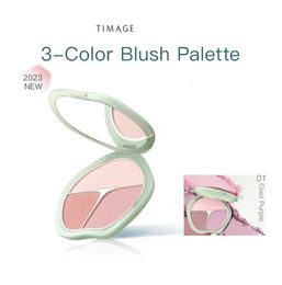 Blush Timage Paleta de rubores de 3 colores Mejillas regordetas Contorno natural con tonos rosa púrpura albaricoque 13 g de maquillaje 231031