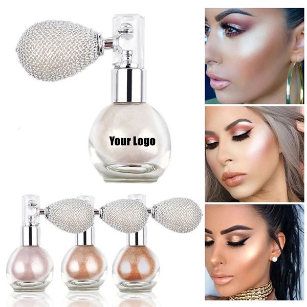 Blush en gros surligneur poudre Spray haute brillance paillettes poudre Spray marque privée Shimmer Sparkle poudre maquillage pour visage corps 231218