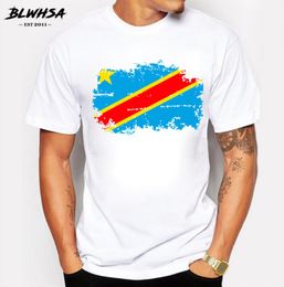 BHWHSA République démocratique du Congo T-shirt T-shirt Cotton Cool Tshirts Democratic Republic of the Congo National Flag Tee3307739