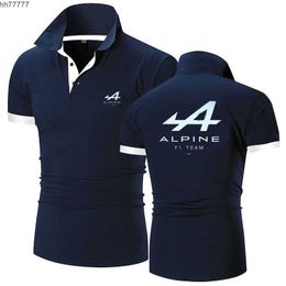 BLY6 2023 New F1 Team Polo Camisas de verano para hombres Alpine Fernando Alonso Print Casual Manga corta Solapa Biker Tops