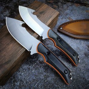 BM 15018 Couteau à lame fixe 9C13Mov lame bicolore G10 manche extérieur Camping chasse poche tactique EDC couteau gaine en peau de vache BM Hidden Canyon Hunter