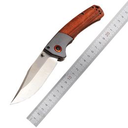 BM 15080-2 Couteau de dossier Hunt Crooked River Bugout 9cr18mov Lame à pointe de clip G10 / Poignées en bois Couteaux de poche tactiques de camp de chasse BM 15017