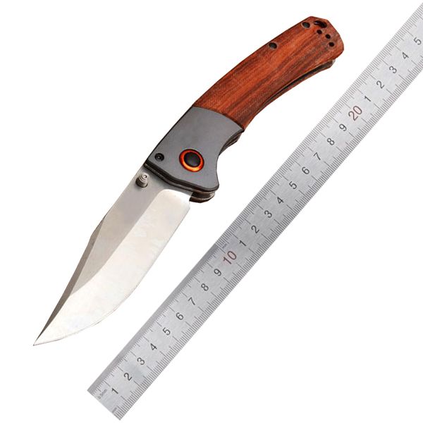 BM 15080-2 Cuchillo para carpeta Hunt Crooked River Bugout 9cr18mov Hoja con punta de clip G10 / Mangos de madera Navajas tácticas de bolsillo para campamento de caza BM 15017