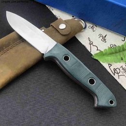 BM 162 NUEVO Cuchillo de hoja fija Bushcrafter S30V Hoja satinada Mangos verdes G10 Cuchillo recto militar para uso general Cuchillos de supervivencia para caza y campamento Herramientas EDC 535 3300 15535