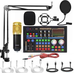 BM 800 DJ18 Professionele Audio Microfoons V8 Pro Geluidskaart Set BM800 Mic Studio Condensator voor OTG Type-C TV Live Vocal Recording Podcast Performance