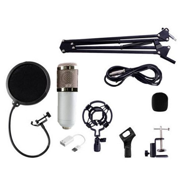 BM - 800 condensador dinámico con cable de grabación de micrófono Estudio de sonido con soporte de soporte de choque para kit de grabación KAOKE KARAOKE