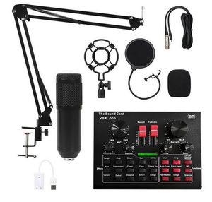 BM 800 Micrófonos de audio profesionales V8 Pro Juego de tarjetas de sonido BM800 Mic Estudio Micrófonos de condensador para TV Grabación de voz en vivo Rendimiento de podcast