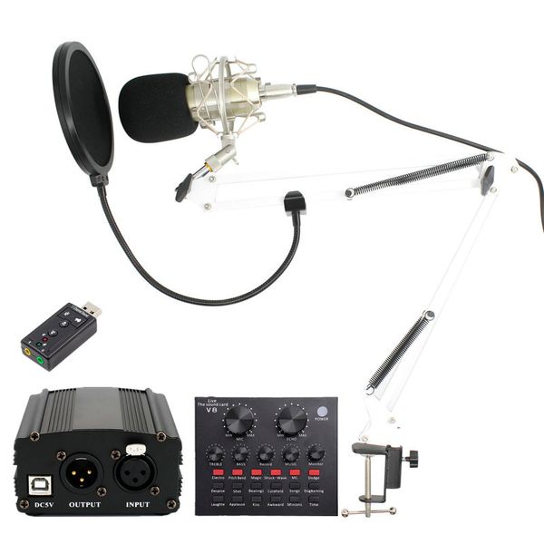 Micrófono de condensador profesional bm 800 para estudio de Audio de ordenador grabación Vocal karaoke entrevista Mikrofon Mic Phantom Power