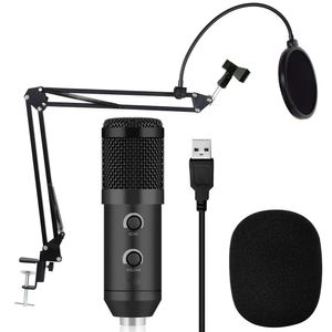 Studio de microphone USB à condensateur BM 900 avec trépied et micro filtre anti-pop pour ordinateur karaoké PC mis à niveau à partir de BM 800