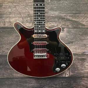 BM01 Burns Brian May Signature Cherry Cherry Electric Guitar Tremolo Bridge Pickups de metal coreano Switchs Black Hardware2297941