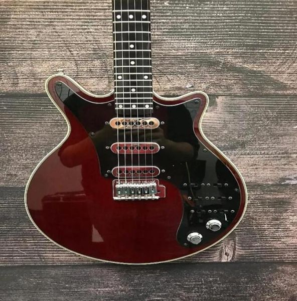 BM01 Burns Brian May Signature Cherry Cherry Electric Guitar Tremolo Bridge Pickups de metal coreano Switchs Black Hardware23999208