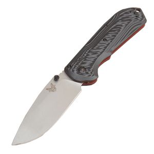 BM560 Couteau pliant de survie CPM-M4 Stone Wash Drop Point Blade CNC Gris G10 Poignée EDC Couteaux de dossier de poche avec sac en nylon et boîte de vente au détail