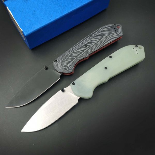 BM560 Cuchillo plegable de supervivencia CPM-M4 Lavado de piedra / Hoja de punto de caída recubierta de titanio Mango CNC G10 Cuchillos de bolsillo EDC con caja al por menor