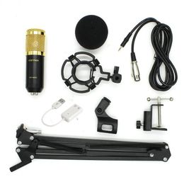 BM800 Computer Microfoon 3.5mm Wired Condensor Studio Microfoon Set met Arm Stand voor Studio Recording Broadcasting