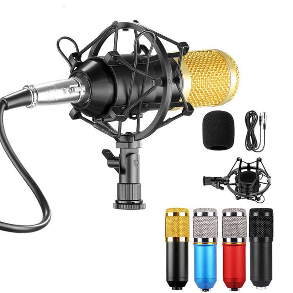 BM800 Condenseur Microphone Professional Voix Enregistrement Microphone Kit: Montage de choc + Capuchon de mousse + câble comme microphone d'enregistrement BM800