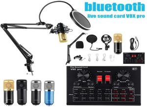 BM800 Pro Microphone mélangeur o dj micro support condensateur USB sans fil karaoké KTV enregistrement professionnel en direct Bluetooth SoundCard18879023