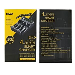 BMAX – chargeur de batterie au lithium USB à quatre rainures, 3.7V, adapté aux batteries 18650 14500 16340 18350 18500