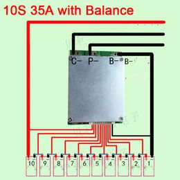 Livraison gratuite BMS PCB pour batterie lipolymère Li-ion 36V 10S 35A avec BALANCE pour vélo électrique escooter 18650 lithium 3.7v 3.6v