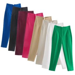 BMURHMZA Moda para mujer Venta de fondos Tendencia Four Seasons Multi Color Casual Office Pantalones cortos de cintura alta 240201