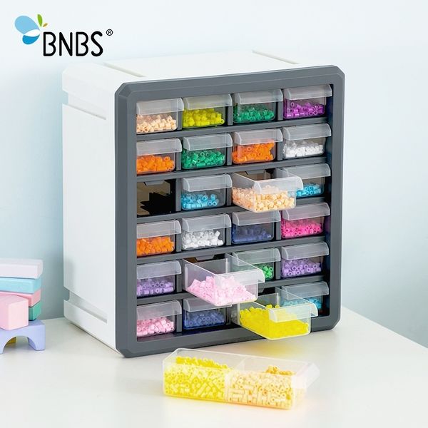 BNBS Maquillage Organisateur Boîte De Rangement Pour Jouets Outils Peut Ajuster Boîte En Plastique Lroning Perles 24 Tiroirs Cosmétique Organisateur Y200628