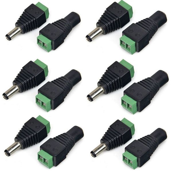 BNC 2,1x5,5mm DC alimentación hembra y macho enchufe adaptador conector para CCTV Express envío gratis